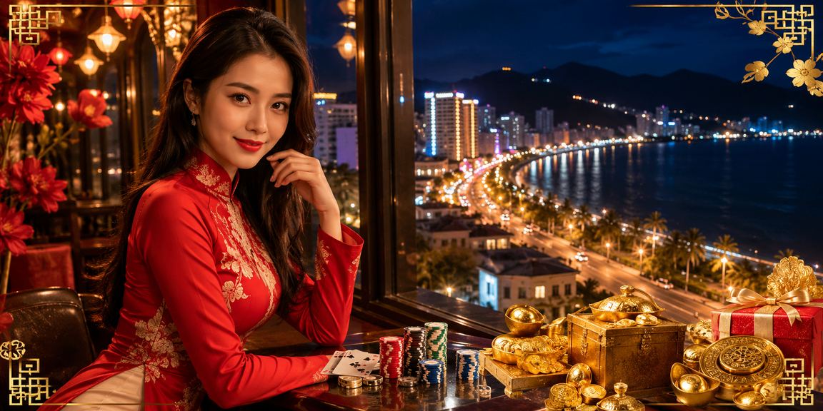 Người chơi bài tại Nha Trang trong trang phục áo dài truyền thống Việt Nam